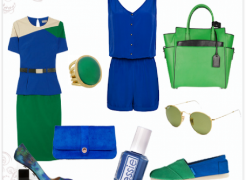 μπλε πράσινο μόδα ρούχα